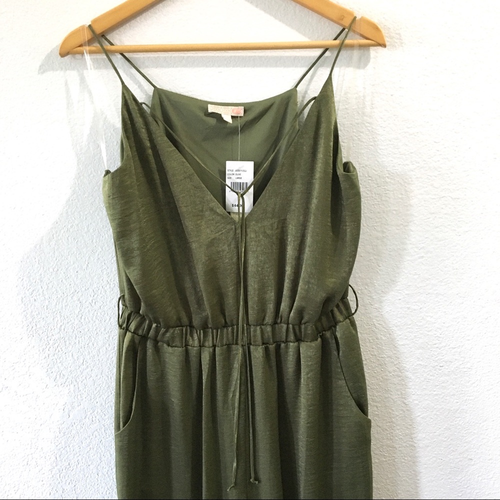 New Gianni Bini Olive Tank Jumpsuit / Romper